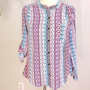 Grayson LS Blouse S Multi Print